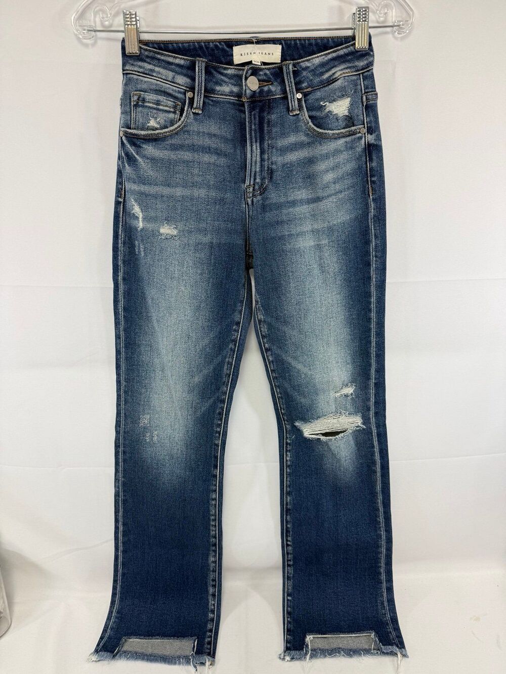 Risen Jeans 0/24 High Rise Frayed Jeans 28” Inseam NWOT
